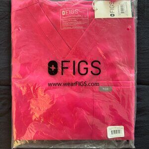 FIGS Leon Top and Axim Pants Scrub Set- Shocking Pink(BRAND NEW) (LIMITED COLOR)
